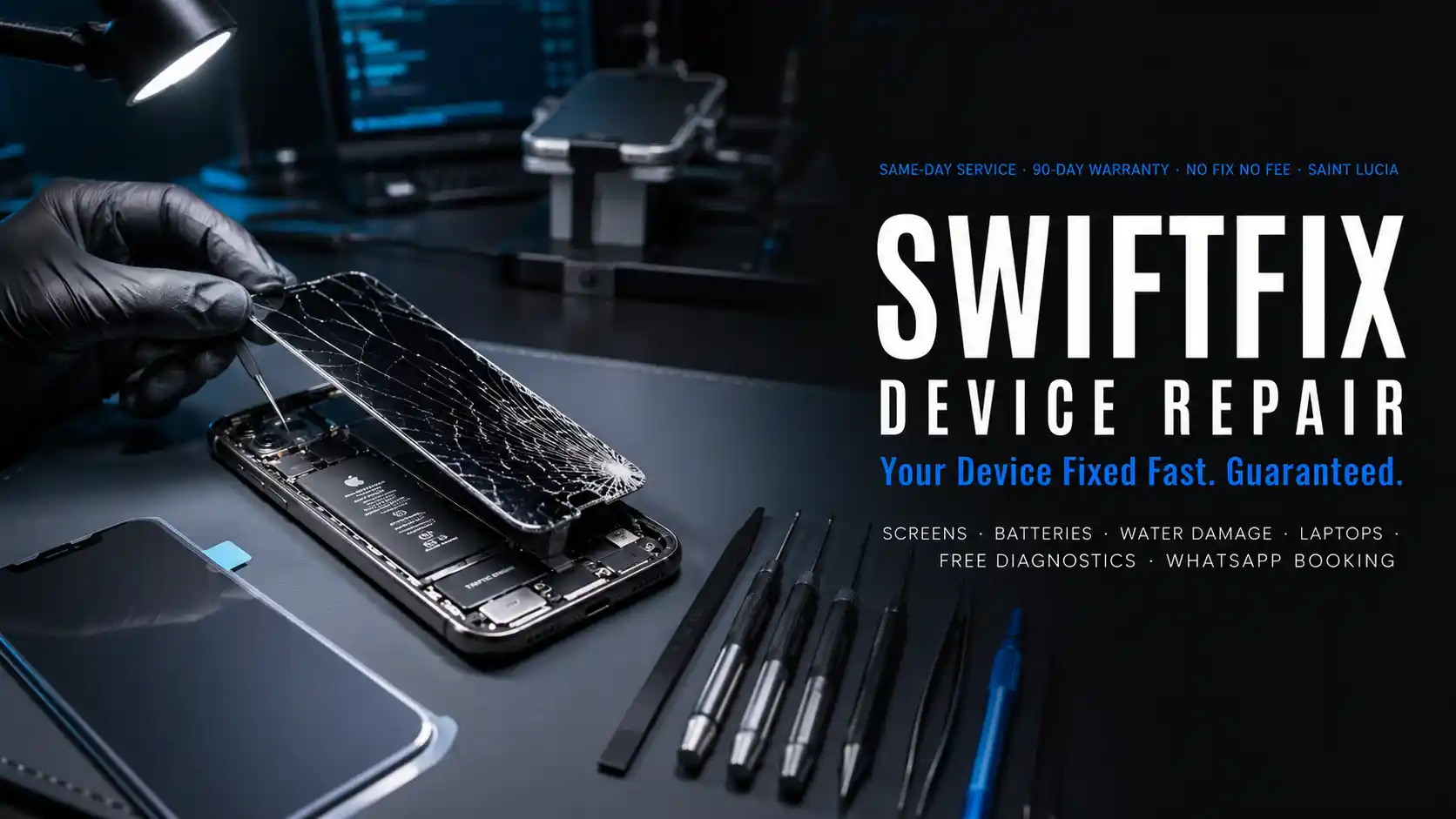 SwiftFix Device Repair — sample phone repair conversion system preview